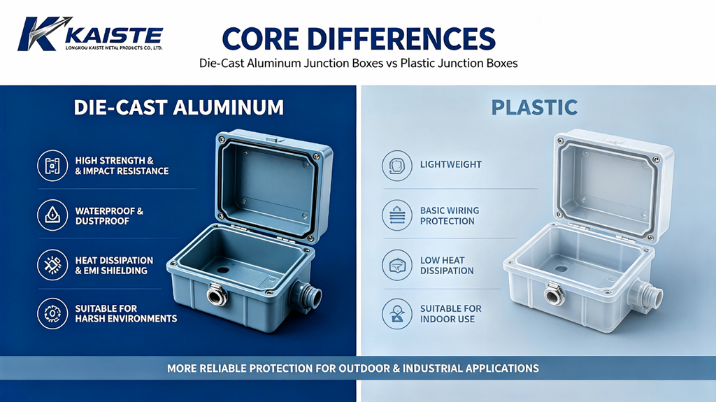 Core Differences Between Die-cast Aluminum Junction Boxes and Plastic Junction Boxes